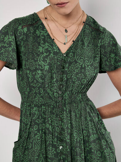 Paisley Print Maxi Dress