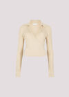 Ribbed Wrap Crop Top, Stone, large