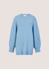 Soft Boucl&eacute; Oversized Long Jumper, Sky Blue, large