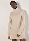Exposed Seam Jumper Mini Dress, Stone, large