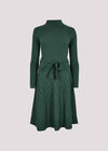 High Neck Knitted Dress, Green, large
