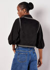 Embroidered Suedette Waistcoat, Black, large
