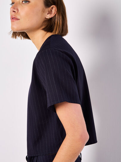 Pinstripe Cropped Top