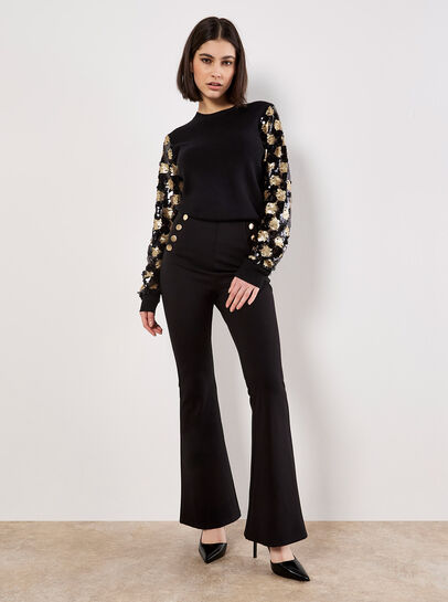 Sequin Arm Embellished Jumper