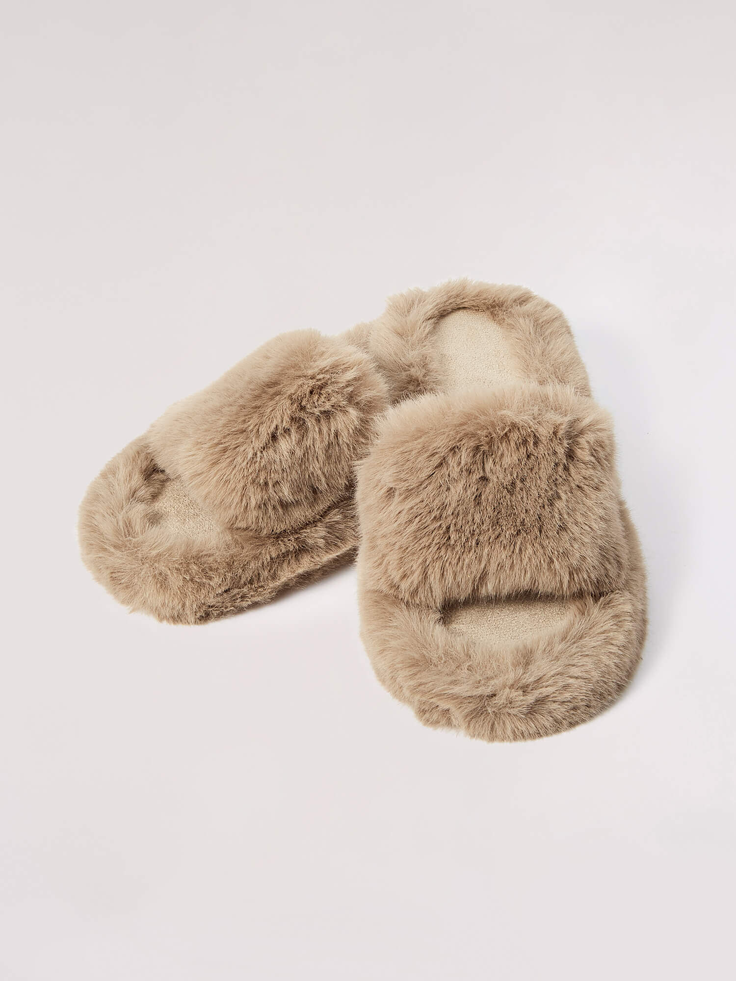 Open Toe Fluffy Slippers