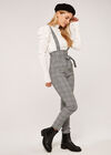 Check Jacquard Overall Jumpsuit, Black, large