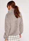 Fleece Cardigan, Grey, large