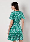 Sarasa Floral Wrap Mini Dress, Green, large