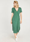 Daisy Dot Wrap Dress, Green, large
