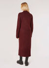 Chunky Knit Midi Dress, Burgundy, large