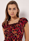 Colourful Ikat Milkmaid Mini Dress, Black, large