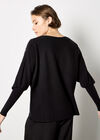 Diamante Feather Jumper, Black, large