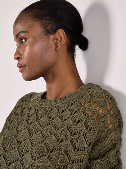Diamond Pointelle Boxy Jumper