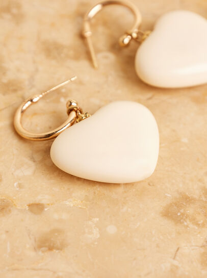 Gold Tone Heart Hoop Earrings