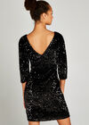Sequin Bodycon Dress, Black, large