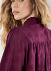 Floral Embroidered Shirt, Burgundy, large