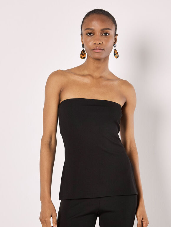 Bandeau Side Split Top, Black, large