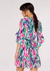 Multicolour Zebra Wrap Dress, Green, large