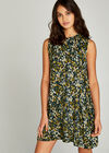 Navy Retro Ditsy Floral Tunic Dress, Navy, large