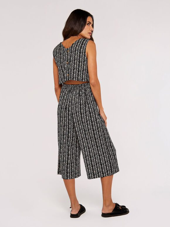 Batik Chevron Jumpsuit, Black, large