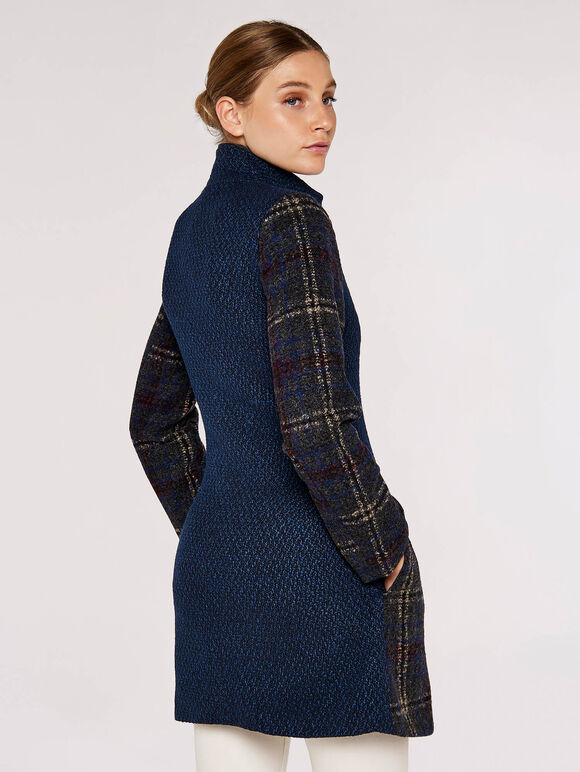 Mix & Match Patchwork Coat, Navy, large