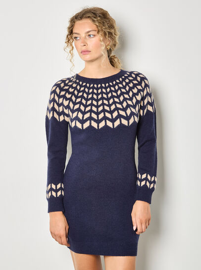 Chevron Knitted Mini Dress