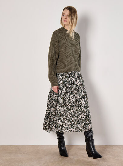 Camo Floral Midaxi Dress
