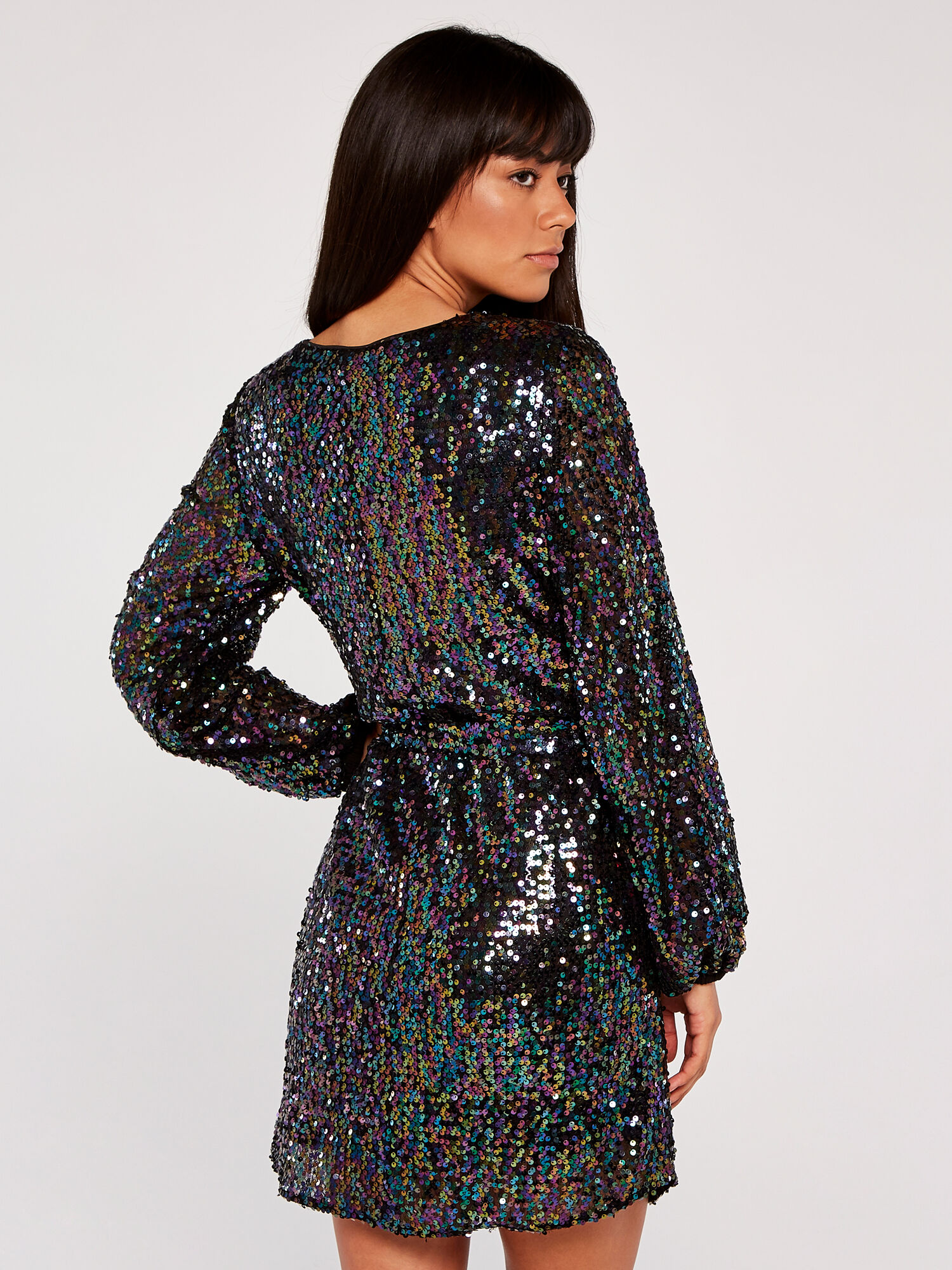 Apricot sequin deals dress