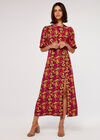 Floral Midi Dress, Orange, large