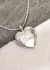 Silver Tone Love Heart Pendant Necklace, Assorted, large