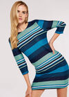 Striped Shift Dress, Navy, large