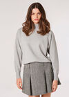 Oversized Mockneck Jumper, Grey, large