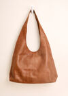 Leather Shopper Bag, Brown, large