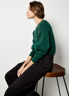 Stud Embellished Batwing Jumper, Green, large