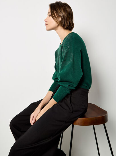 Stud Embellished Batwing Jumper