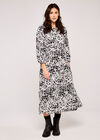 Tie Dye Spot Tiered Midi Dress, Cream, large
