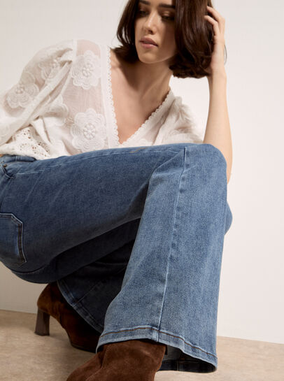 Lulu Burgundy Flare Jeans