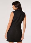 Sparkle Tweed Blazer Mini Dress , Black, large