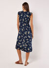 Ditsy Floral Print Midi Dress, Navy, large