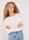  Button Detail Jumper, Cream, large