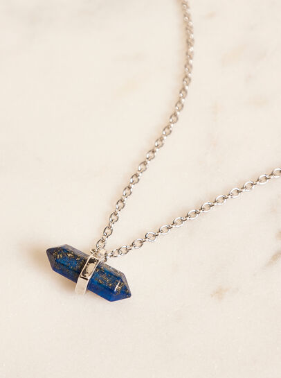Sodalite Shard Silver Necklace