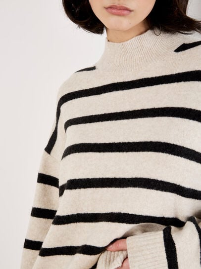 Oversized Stripe Fluffy Jumper