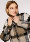 Soft Check Shacket, Stone, large