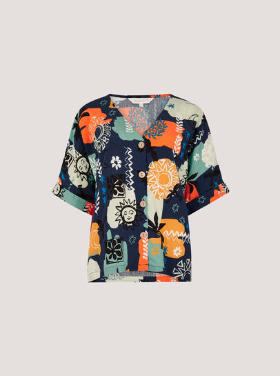 Colourful Sketch Print Top