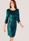 Sequin Bodycon Dress, Green, large