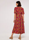 Floral Midi Dress, Orange, large