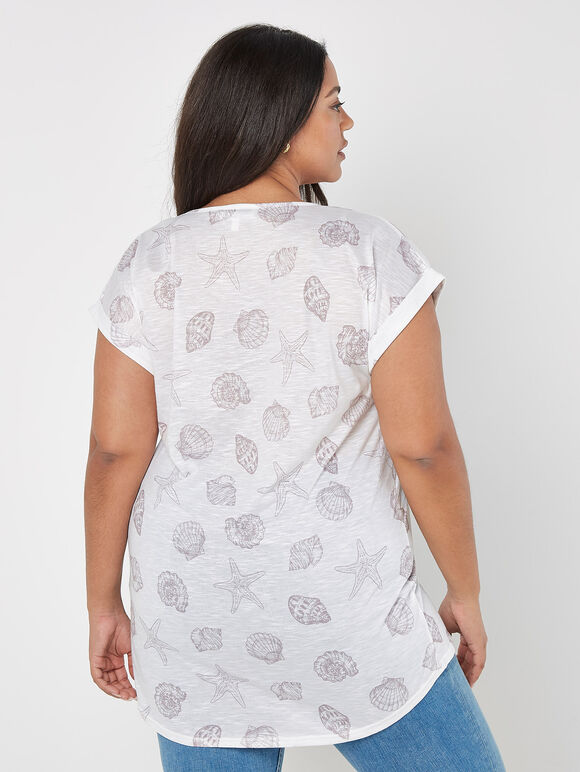 Seashell Shore Slub Top, Cream, large