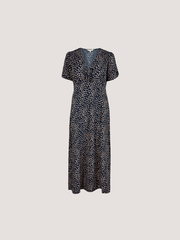 Animal Print Midaxi Dress, Navy, large