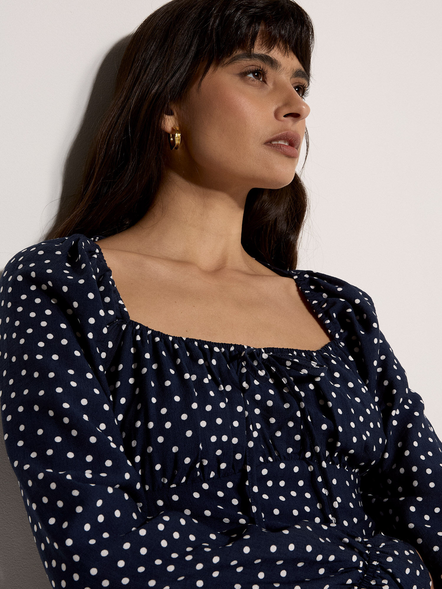 Polka Dot Milkmaid Mini Dress | Apricot Clothing