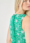 Floral Lace Embroidered Shell Top, Green, large